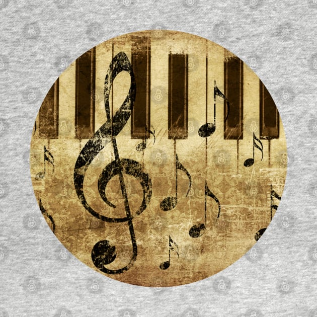 Music notes and piano keys by AnnArtshock